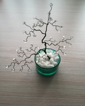 Drzewko szczęścia mini bonsai szklane koraliki