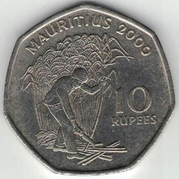 Mauritius 10 rupii 2000 28 mm  nr 2