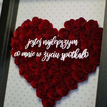 Ramka Serce Walentynki Rocznica Ślub Kwiaty Róże