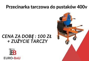 Wynajem przecinarki tarczowej do pusatków 400V