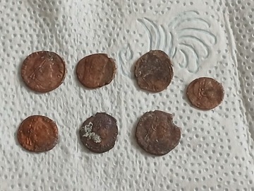 Zestaw starych monet rzymskich 