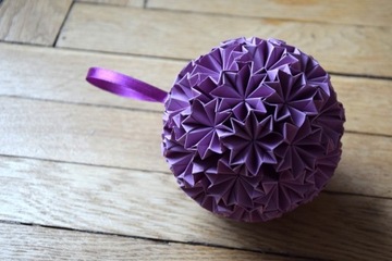 Bombka origami w kolorze liliowym