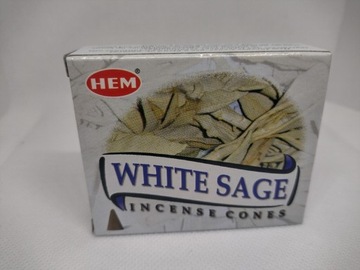 10 kadzidełek stożkowych White Sage + gratis