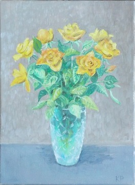 Róże obraz olejny na płótnie 30 x 40