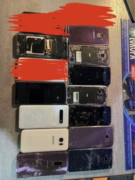 Telefony samsung uszkodzone +iphone 12 duzy zestaw
