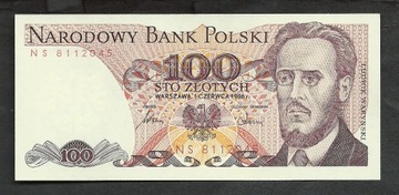 100 zł 1986 seria NS- UNC