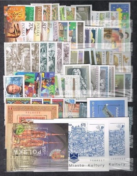 Rocznik znaczków 2000**, komplet: 65 zn. i 7 bl.