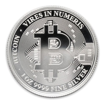 Moneta Bitcoin 1 oz srebra 9999 2022 Warszawa Niue