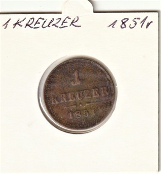  1 Kreuzer 1851 r.  