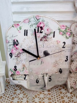 Zegar vintage róże 
