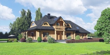 NOWY Projekt dom drewniany CHMIELNIKI DW 66