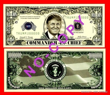 1Milion Dolarów USA- Donald Trump - UNC kolor
