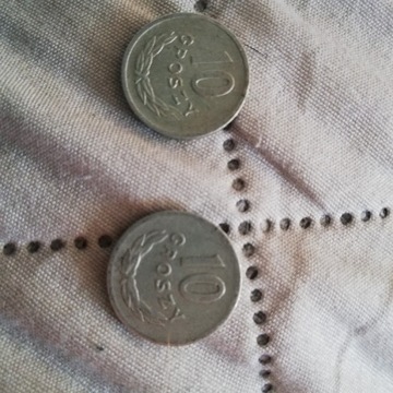 10 groszy bez znaku menniczego.  1974 i 1962