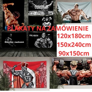 NOWY plakat plakaty 240x150cm na siłownie duże XXL kulturyści siłownia