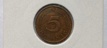 Niemcy 5 fenigów, 1977 r. Znak menniczy „F”. #S47