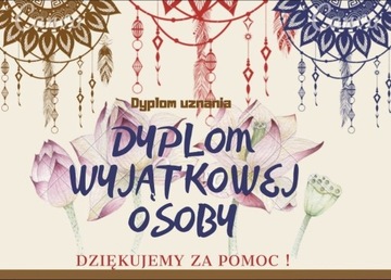 Dyplom wyjątkowej osoby 