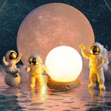 Dekoracja Astronauta Ornament Światło Księżyca
