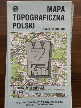 Mapa topograficzna Ostrów wielkopolski