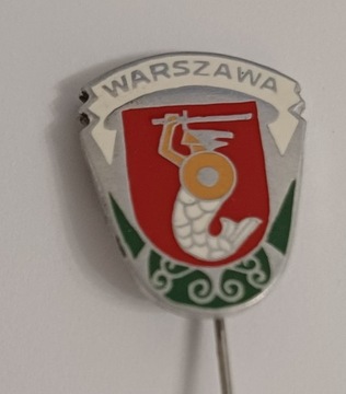 Stara przypinka PRL Warszawa (emalia)