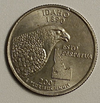 Rzadka Moneta USA QUARTER IDAHO 25 CENTÓW 2007