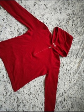 Czerwona bluza hoodie z kapturem XS vintage