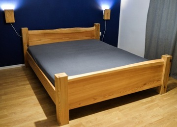 Łóżko drewniane, stare drewno, hand-made, 160x200