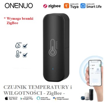 Termometr czujnik ZigBee TUYA Smart  czarny