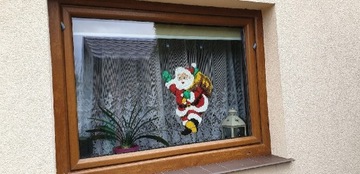 Mikołaj gwiazdor dekoracja na okno Bozenarodzenie 