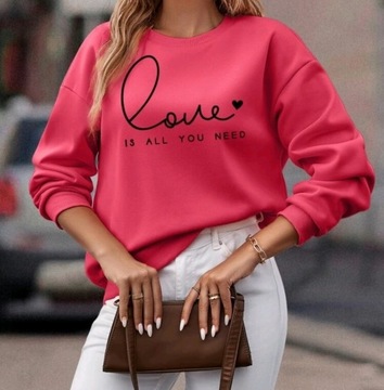 Bluza różowa love XS