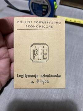 POLSKIE TOWARZYSTWO EKONOMICZNE LEGITYMACJA 1963