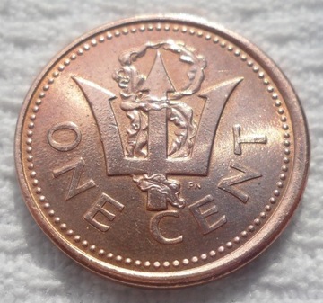 Barbados 1 cent 1997 Trójząb Posejdona Neptuna XF+