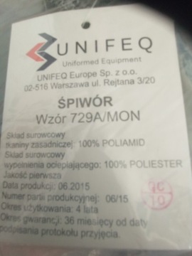 Śpiwór wojskowy wzór 729A/MOM