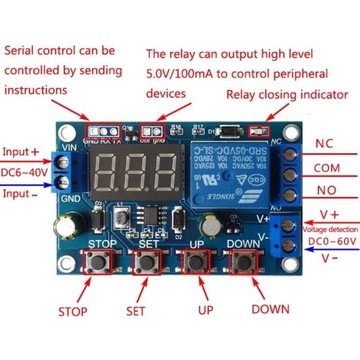 Kontroler regulator ładowania do60V z woltomierzem