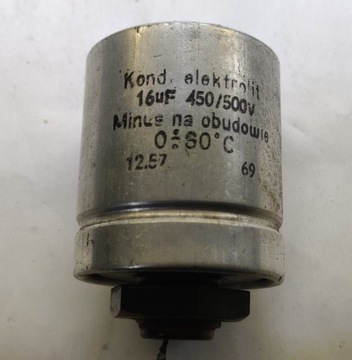 Kondensator elektrolityczny 16uF 450/500V