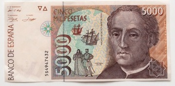 Hiszpania 5000 Pesetas 1992 P.165