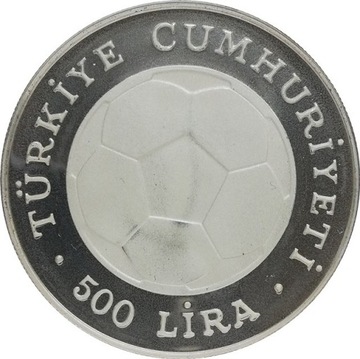 Turcja 500 lira 1982, Ag proof KM#953