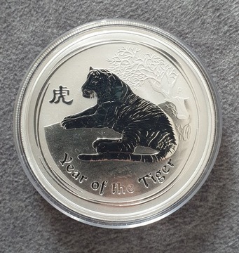 Lunar II 2010 Rok tygrysa 2oz srebro 2$