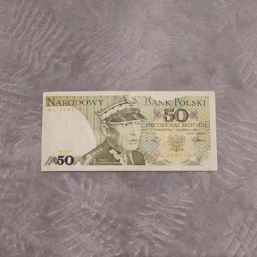 Banknot PRL vintage 50 złotych PLN kolekcjonerski