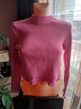 Sweter krótki różowy 38