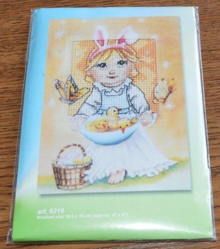 zestawy do haftu Wielkanoc 2 pocztówka z nadrukiem