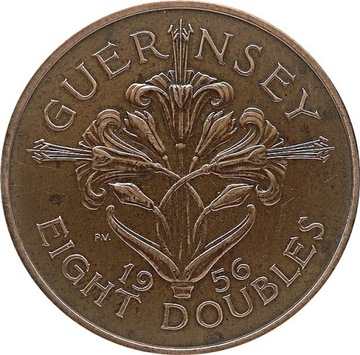 Guernsey 8 doubles 1956, KM#16