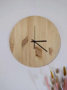 Zegar ścienny drewniany naturalny loft industrial 