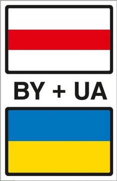 Naklejki na auto flaga białoruska i ukraińska