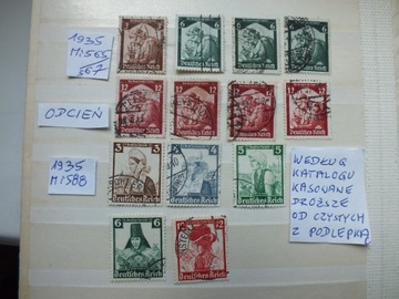 13szt. znaczki Mi 565 Niemcy 1935r. KOBIETY Rzesza