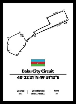 Baku City Circuit - plakat A4
