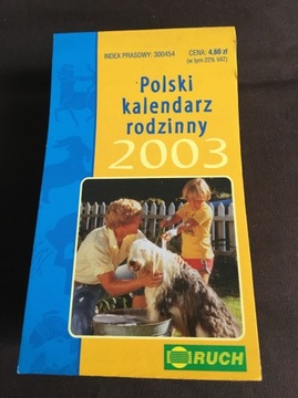 Kalendarz 2003 kartki wyrywane nowy