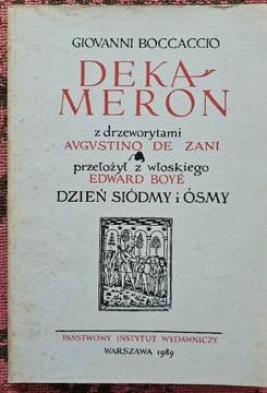 DEKAMERON - DZIEŃ Siódmy i Ósmy ,PIW 1989r.