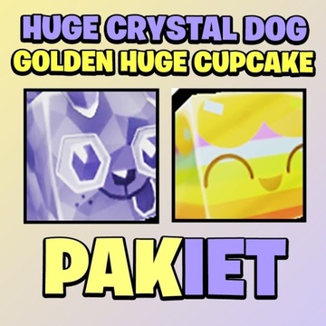 Huge gold cupcake + Huge Crystal dog Pet simulator