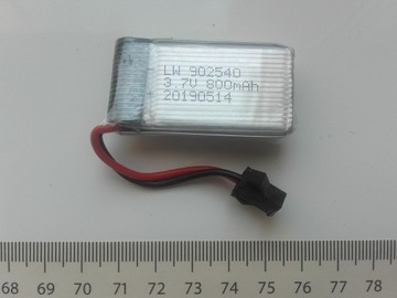 Akumulator LiPo 3,7V, 800mAh, z wtyczą SM-2p, 18g,