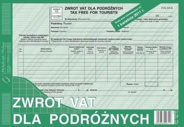 druki zwrotu VAT dla podróżnych 